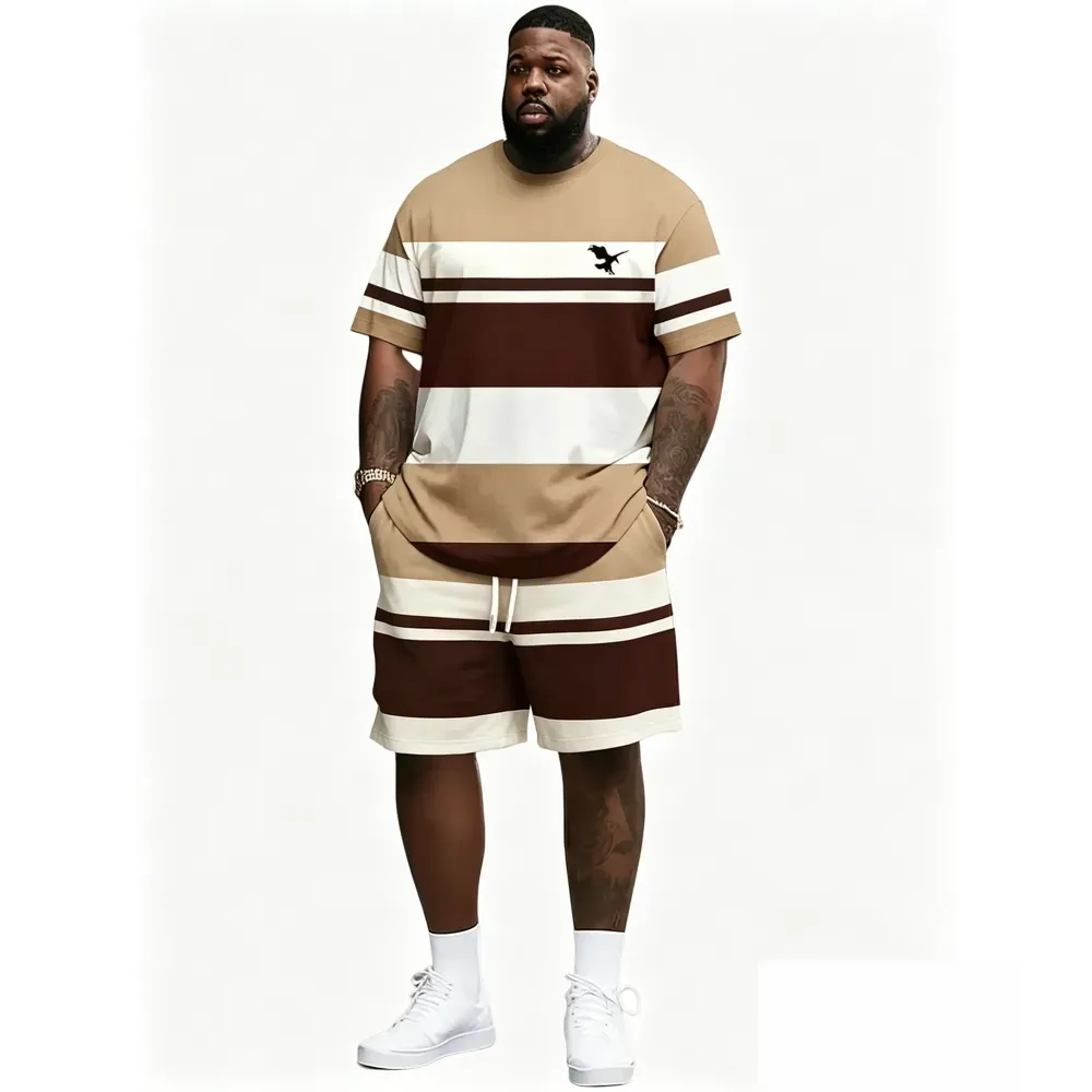 🔥 Men's Striped 2-Piece Summer Set | Ultra-Breathable Tee & Shorts