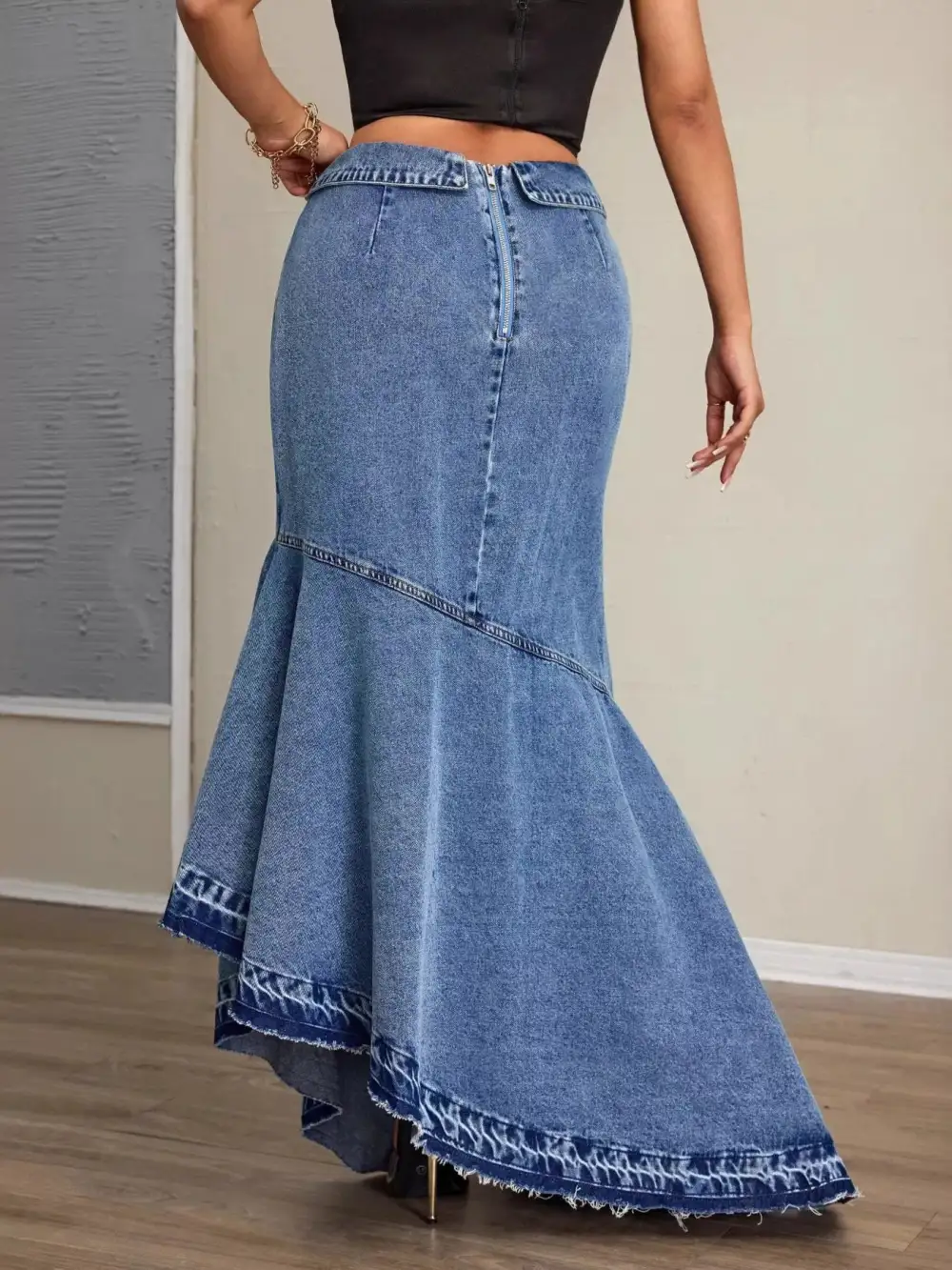 Easygoing Ruffle Trim Detail Skirt
