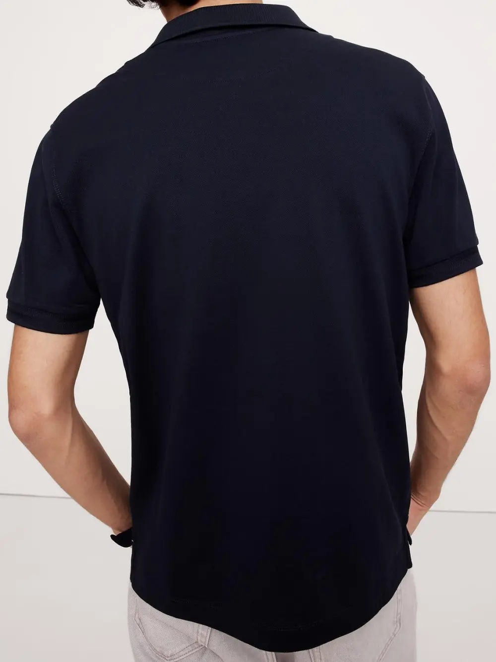 Men's Cotton Stylish Simple Navy Blue Polo Shirt