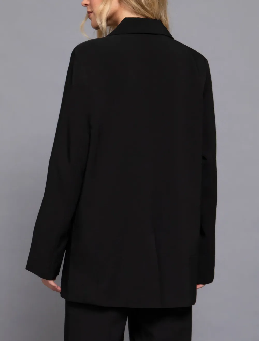 Notched-Collar Long-Sleeve Blazer