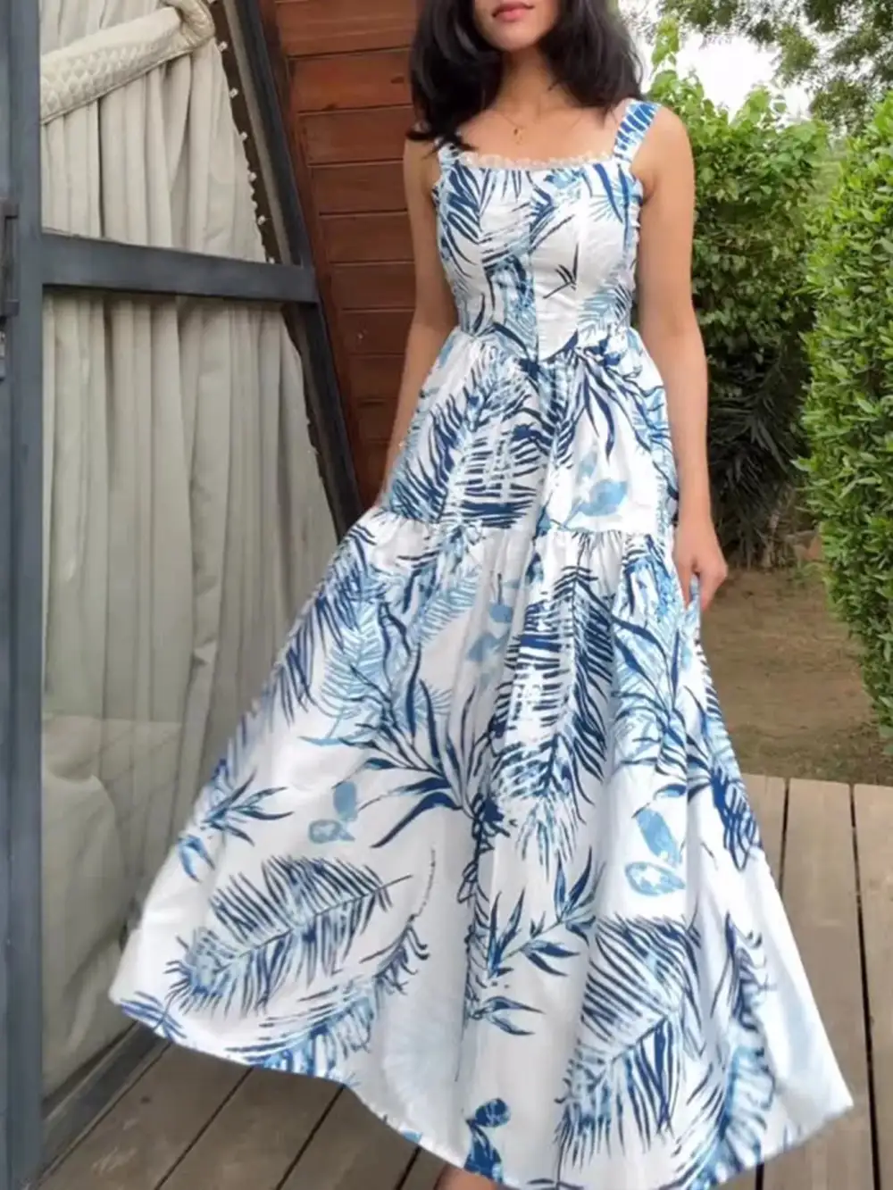 Printed Tiered Maxi Dress