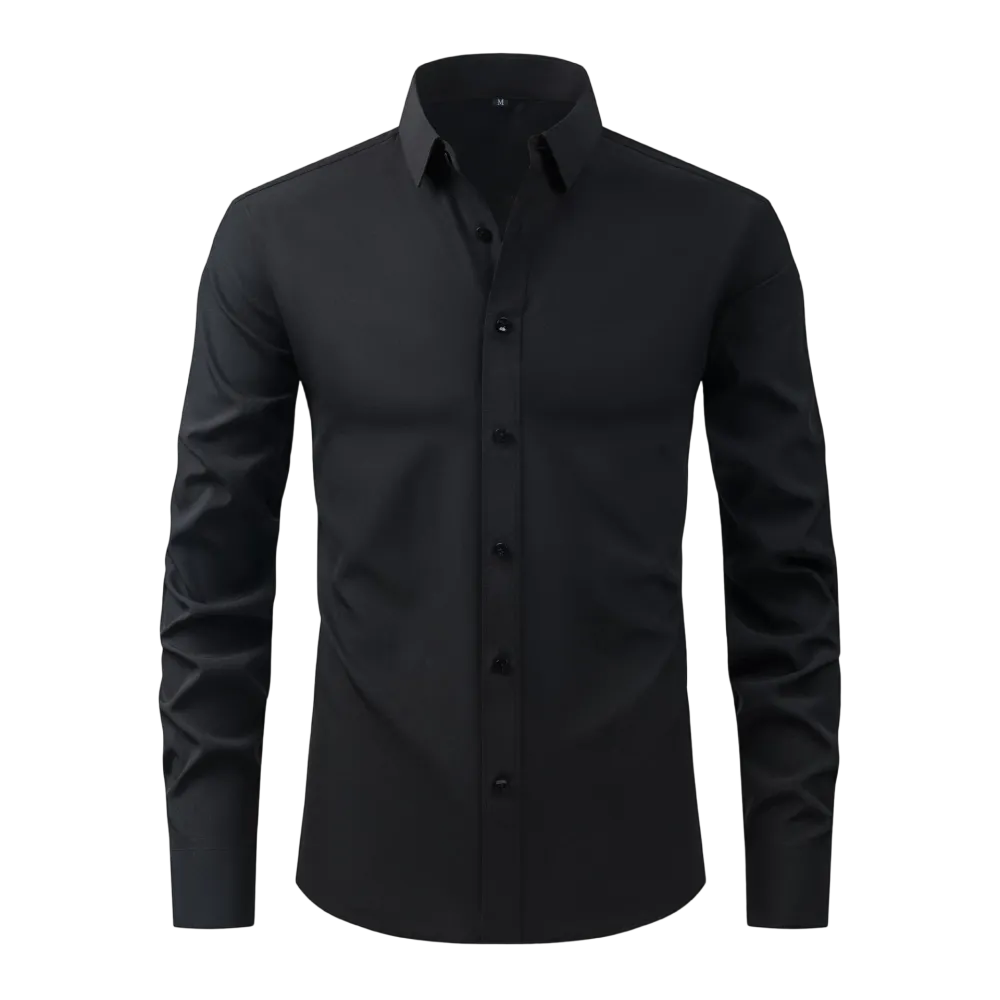 Four-Sided Elastic Natural Button Men'S Large Size Shirt Free Of Ironing And Anti-Wrinkle Business