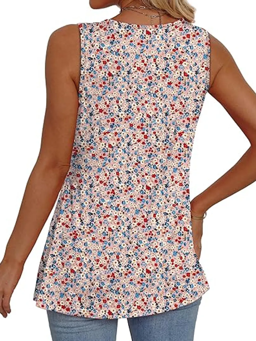 Womens Tank Tops 2025 Flowy Peplum Tops For Women Dressy Sleeveless V Neck Babydoll Tank Tops