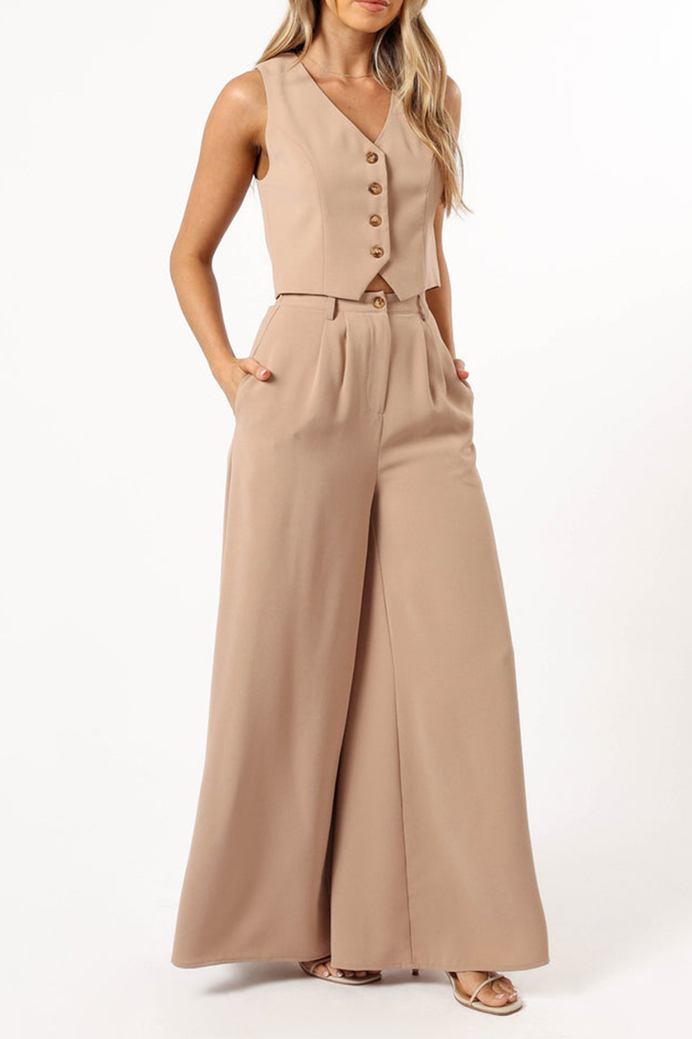 WIDE LEGS PANT - BEIGE