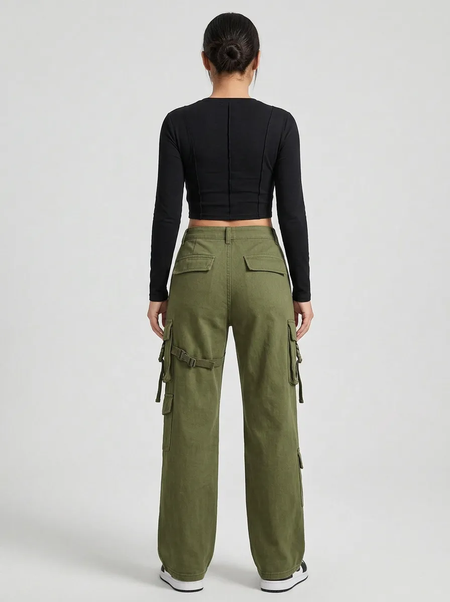 Functional Multi Pocket Shape Women's Multi Pocket Cargo Pants