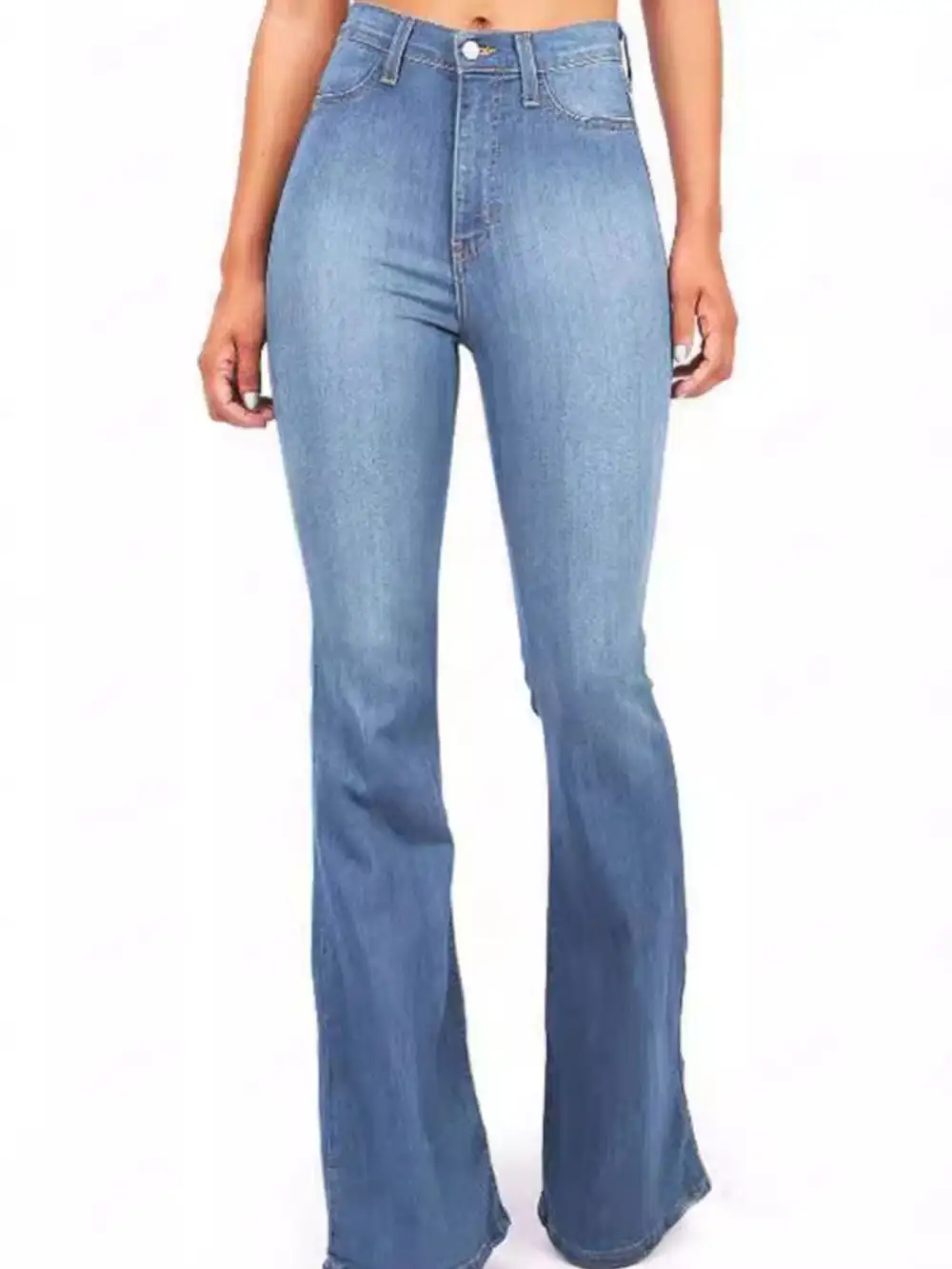 Soft High Waist Flare Leg Denim Jeans