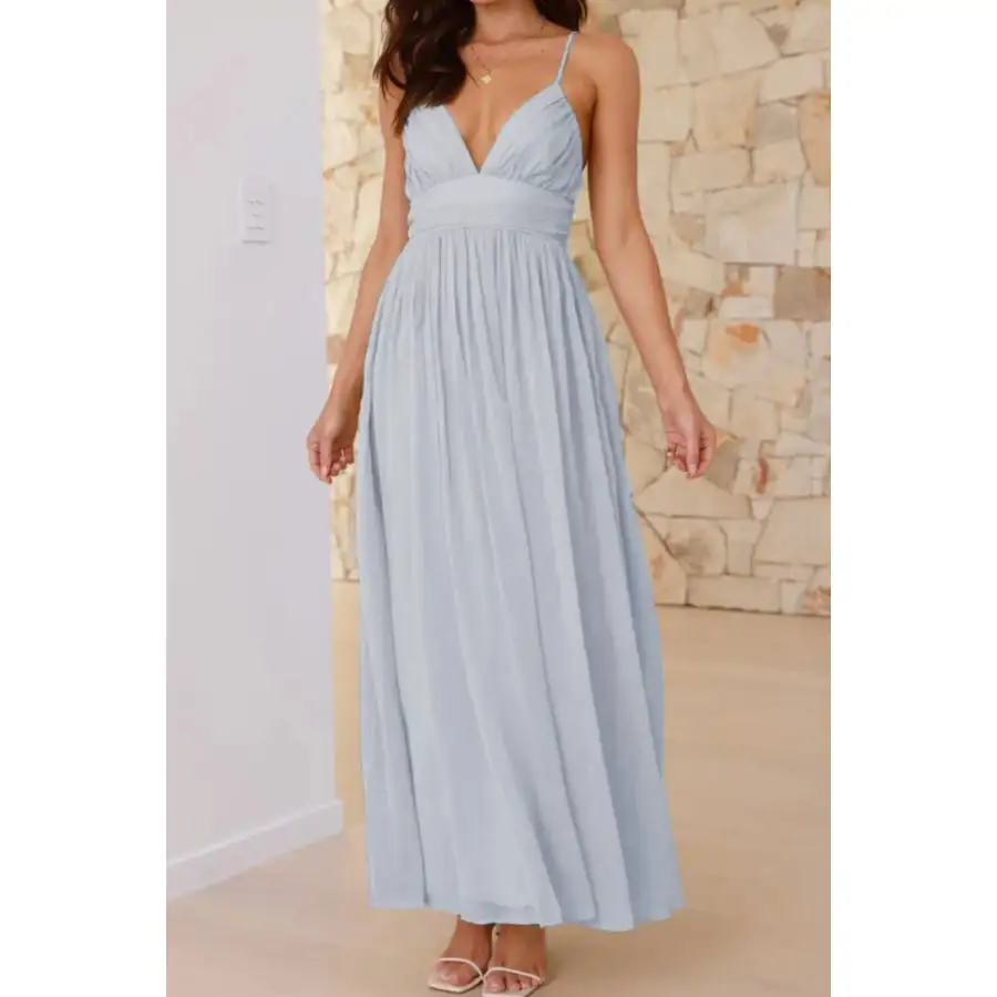 Ruched V Neck Cami Dress