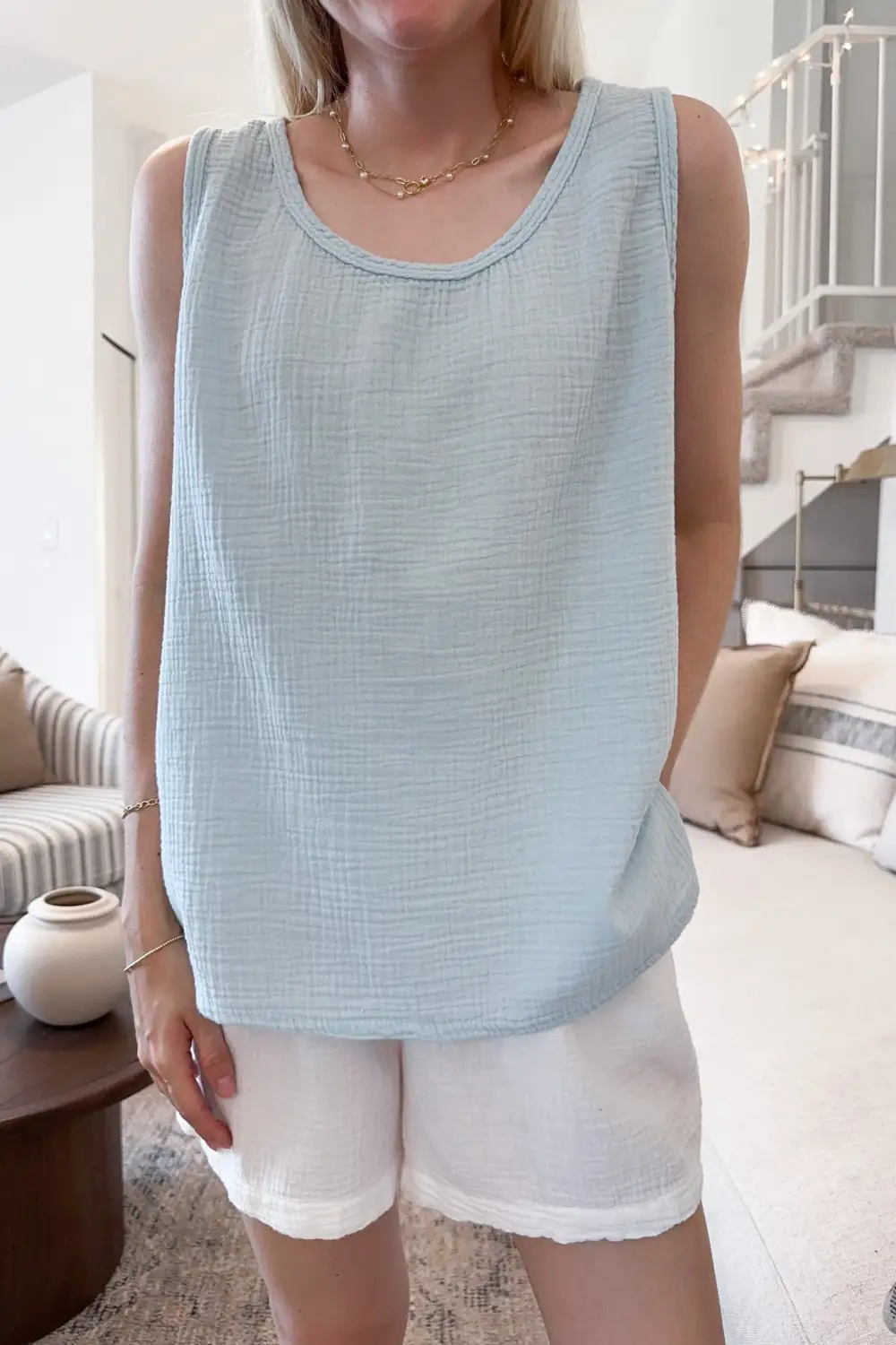 Breezy Cotton Sleeveless Blouse