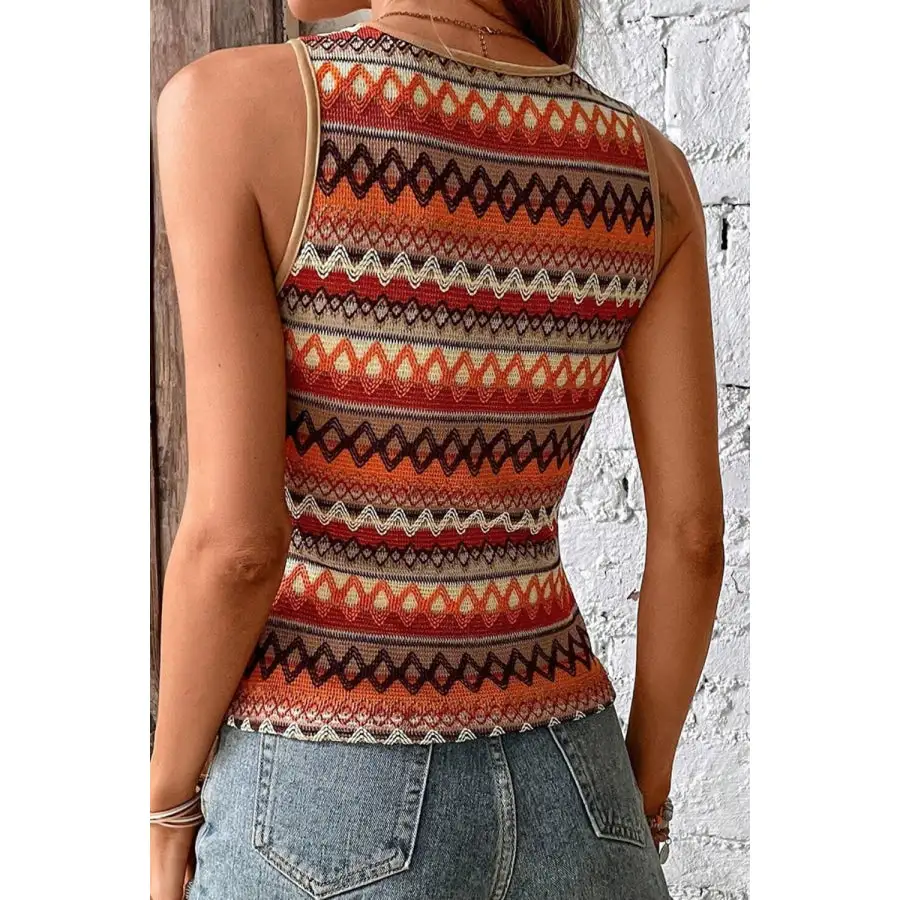 Geometric Round Neck Tank