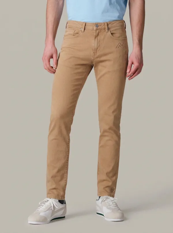 Men's Classic Weekend Mountain Graphic Embroidered Stretch Denim Jeans