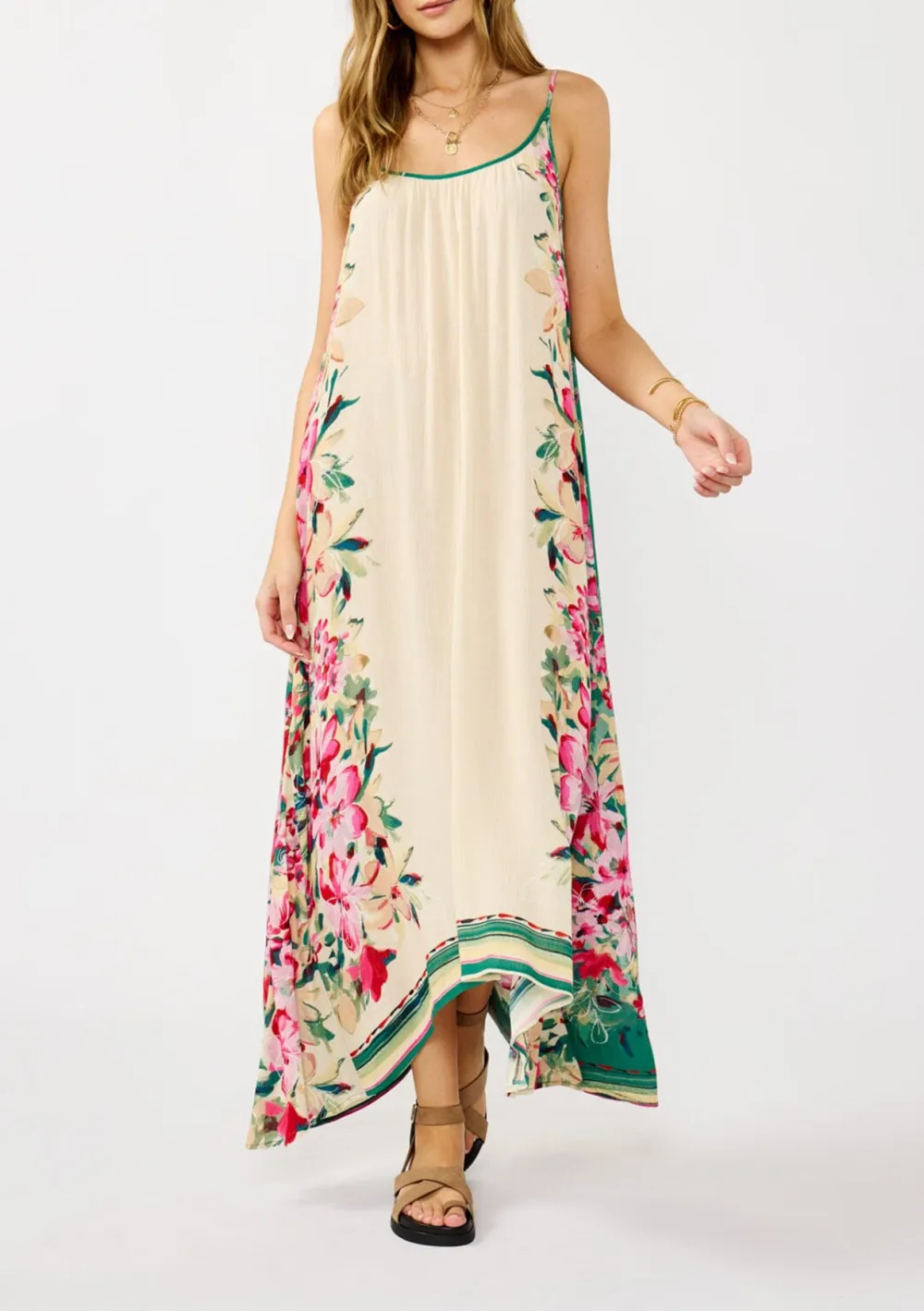 Printed Scoop Neck Maxi Dress