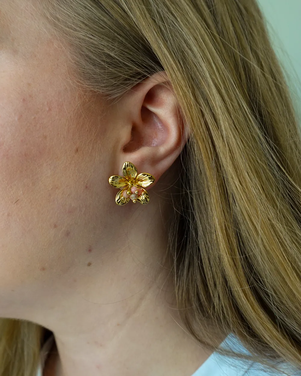 Soft Petal Accent Earrings