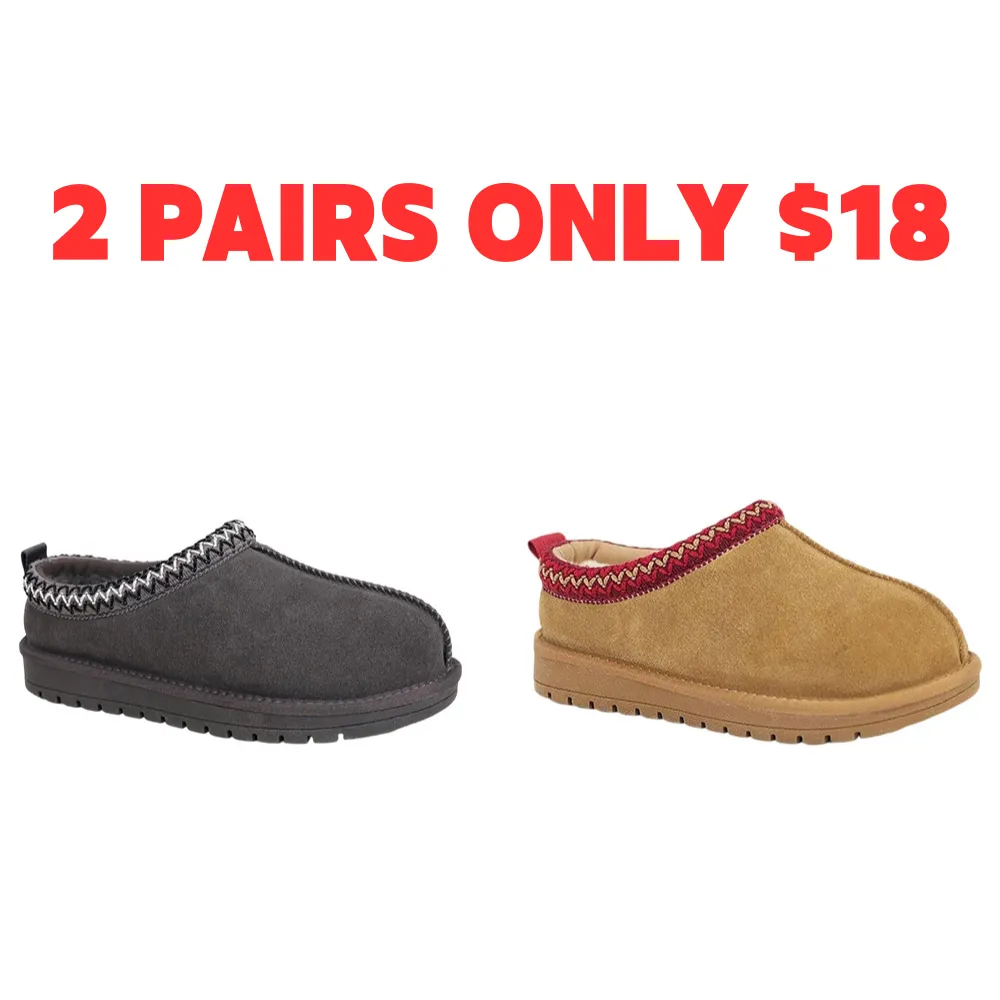 Women's leather outdoor suede slippers, mini heightening boots, short boots with soft fur lining