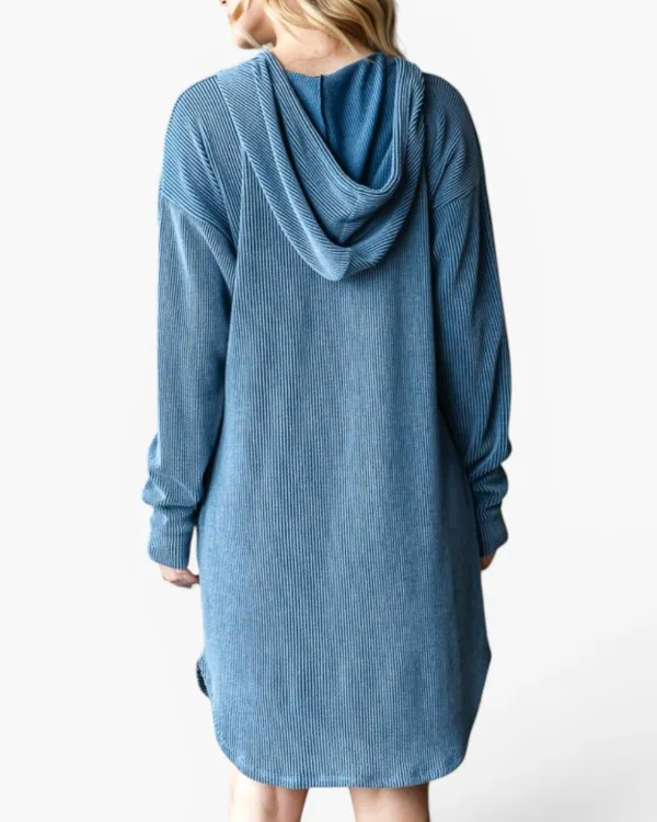 Ribbed Hooded Dress
