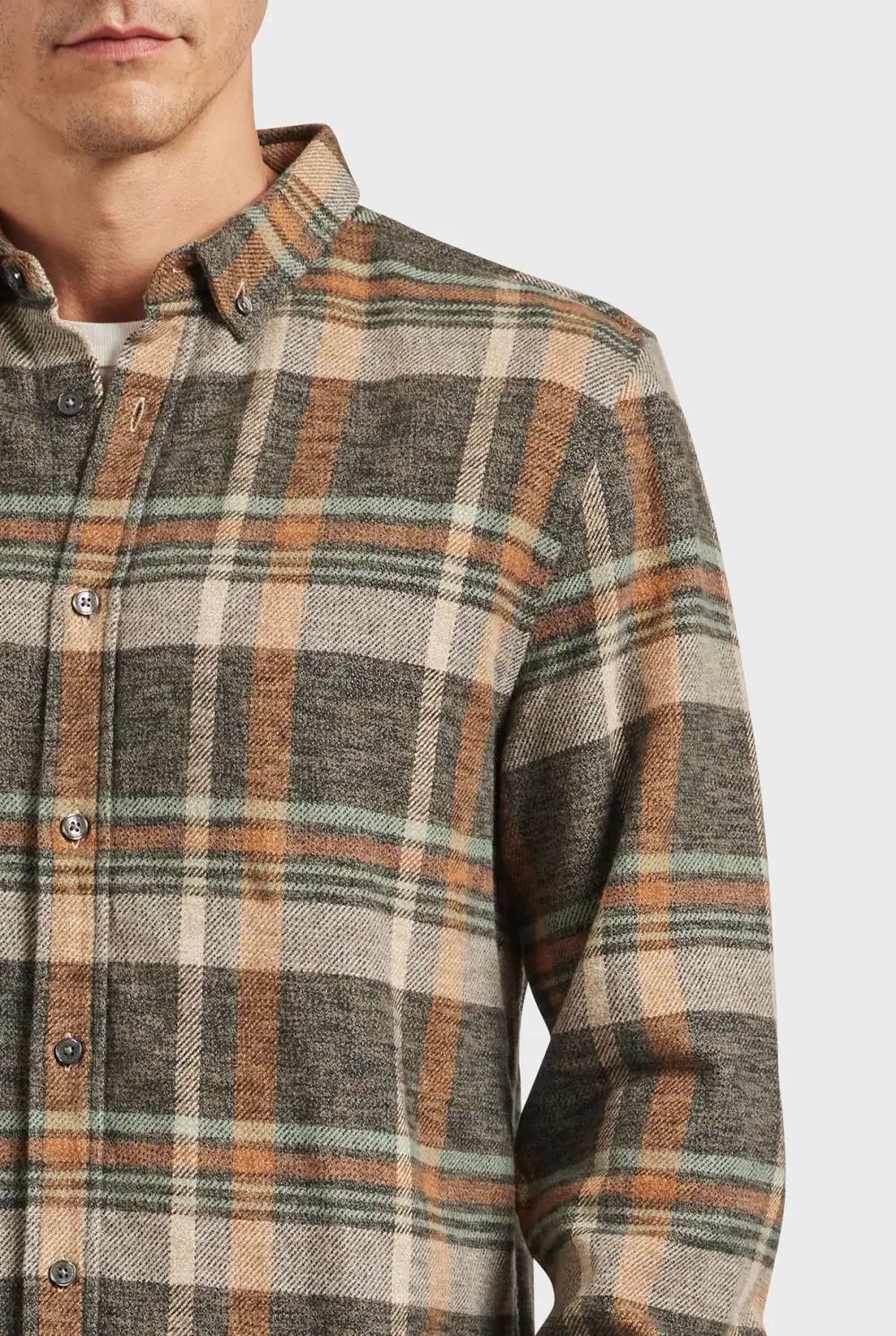 Titanium grey Plaid Flannel Shirt