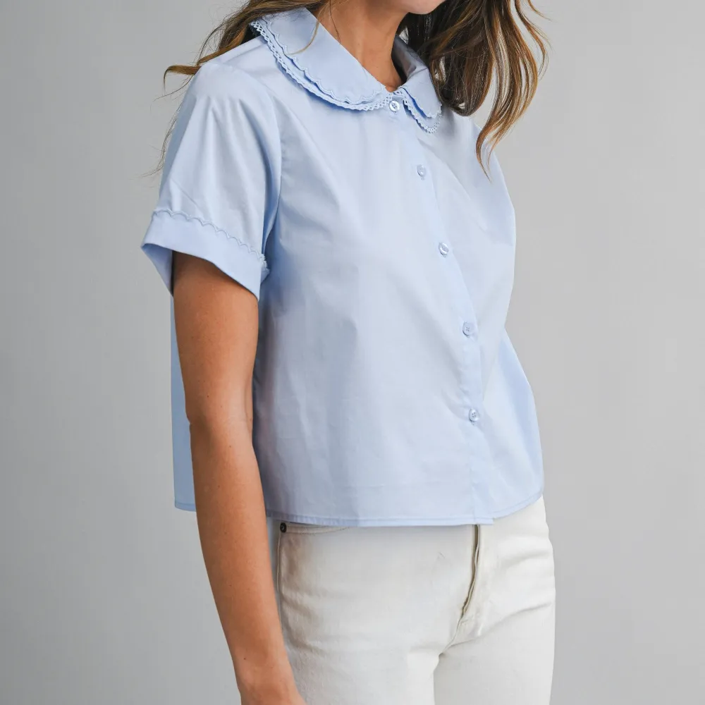 Scallop Lace Collar Blouse