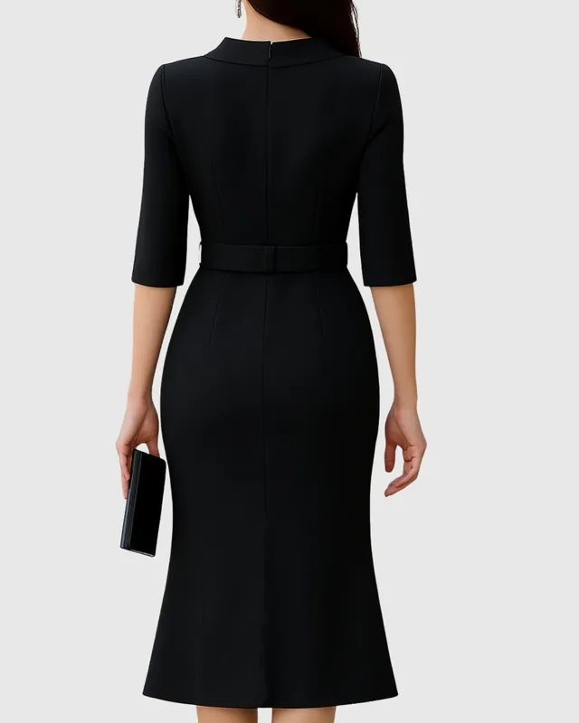 Classic Black Midi Dress