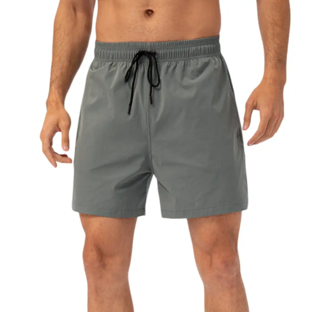 Relaxed Drawstring Elastic-Waist Side-Pocket Lightweight Men's Athletic Shorts
