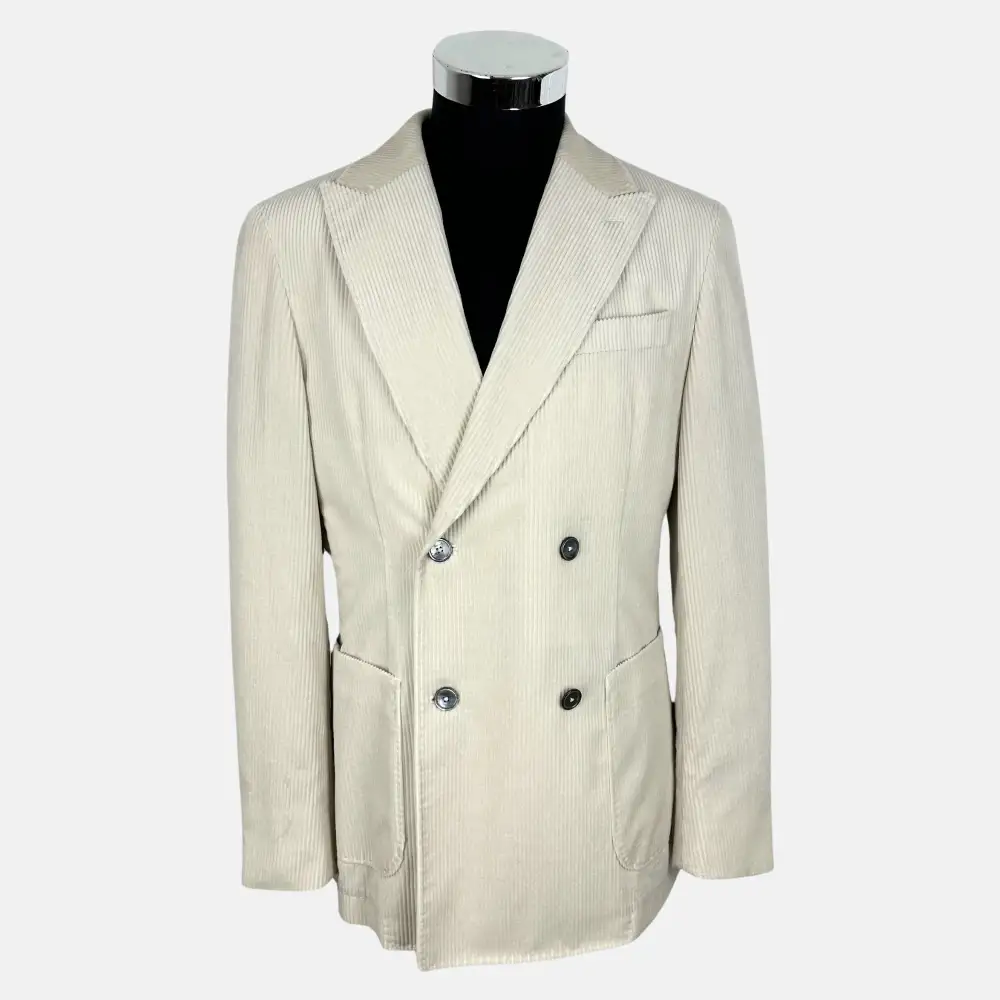 Double Breasted Cashmere Cotton Blazer Jacket