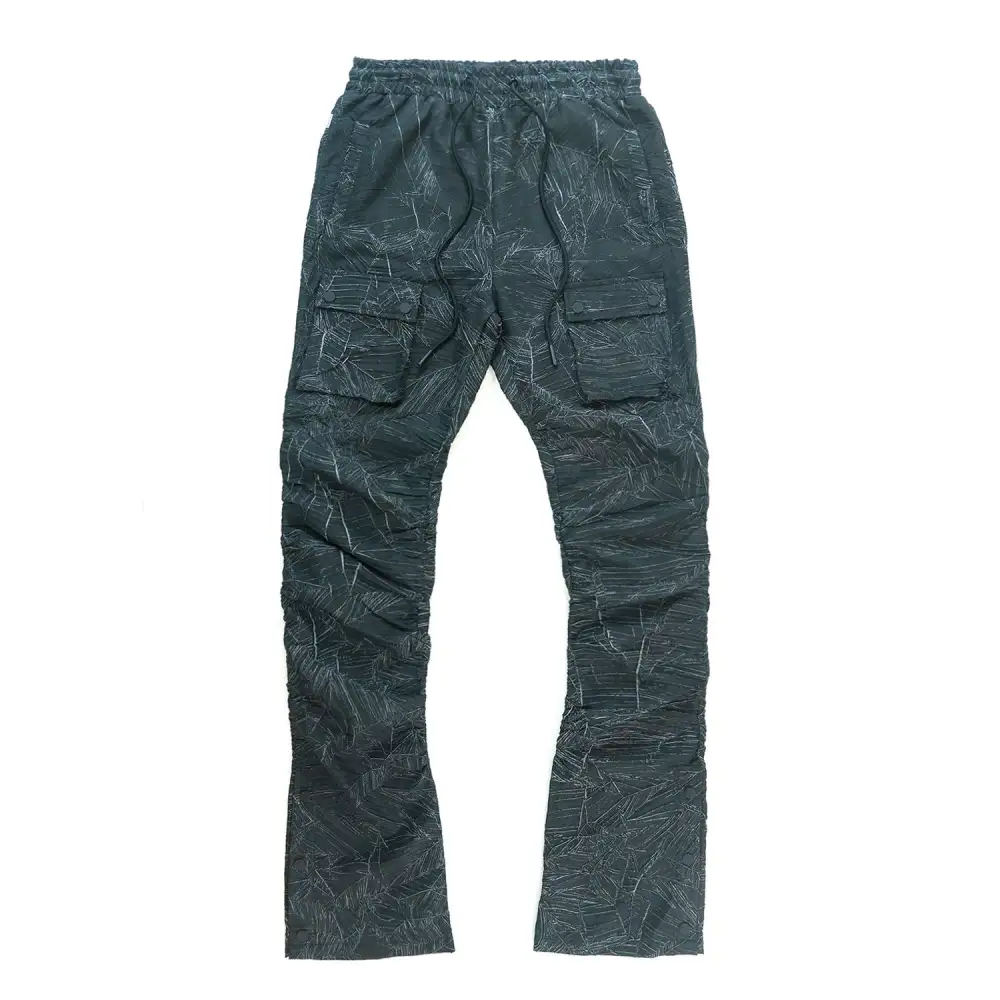Relaxed Nylon Stacked Pants