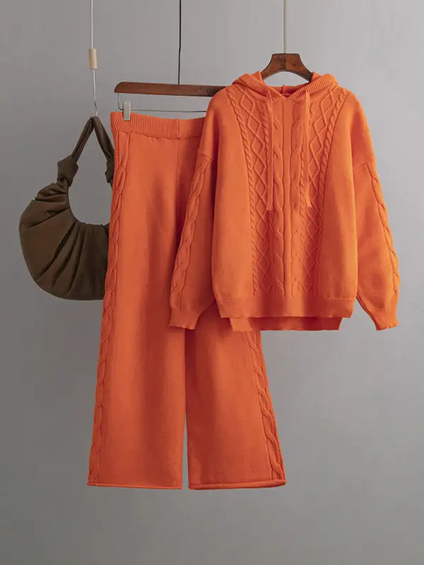 Relaxed Hooded Sweater And Pants Set