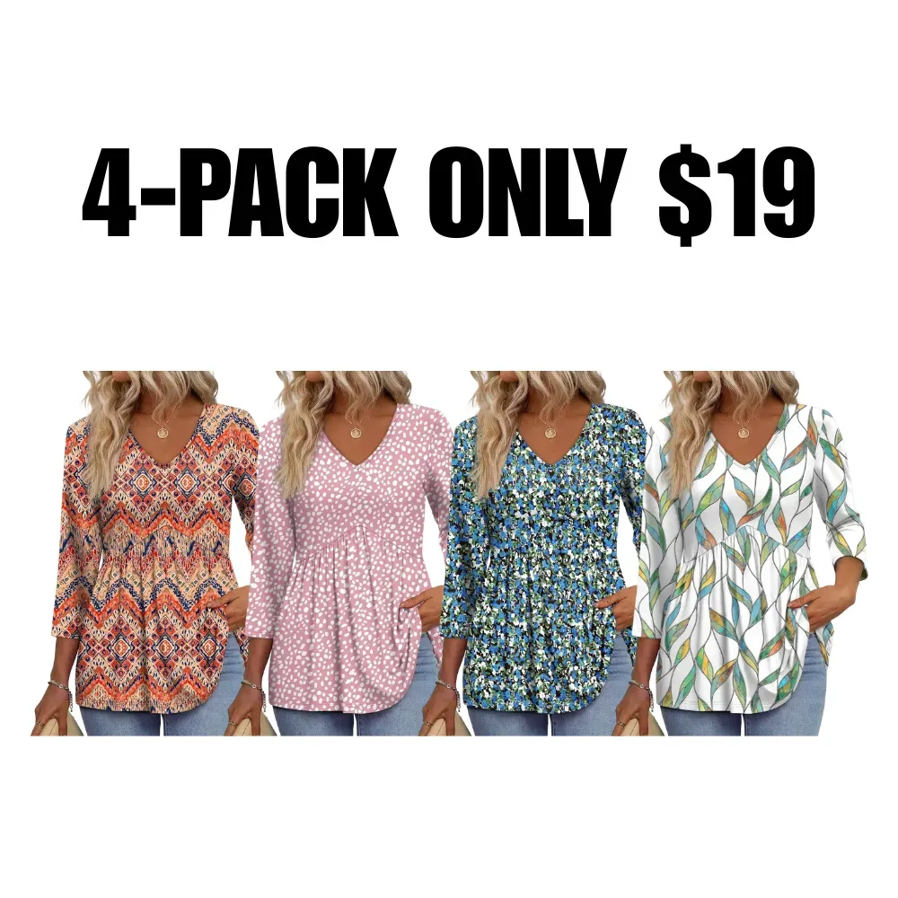Women's Sleeve V-Neck Blouse