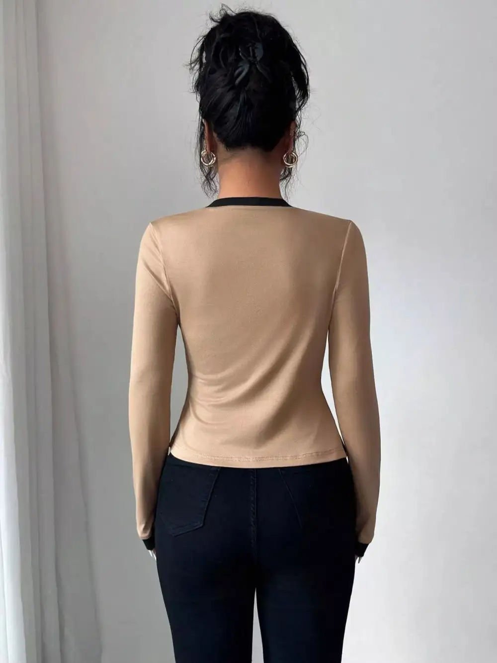 Contrast Trim Cardigan & Tank Top Set