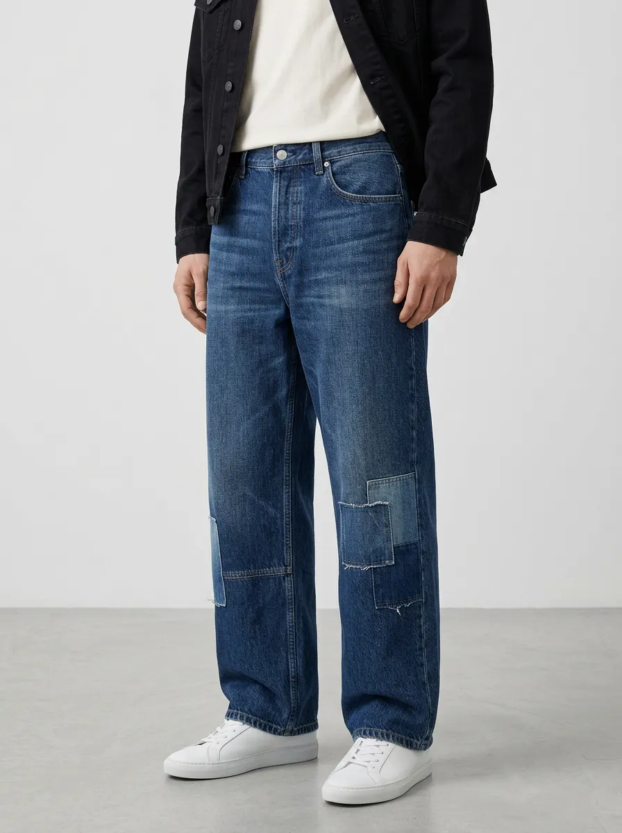 Men's Modern Patchwork Vintage Wide Leg Jeans
