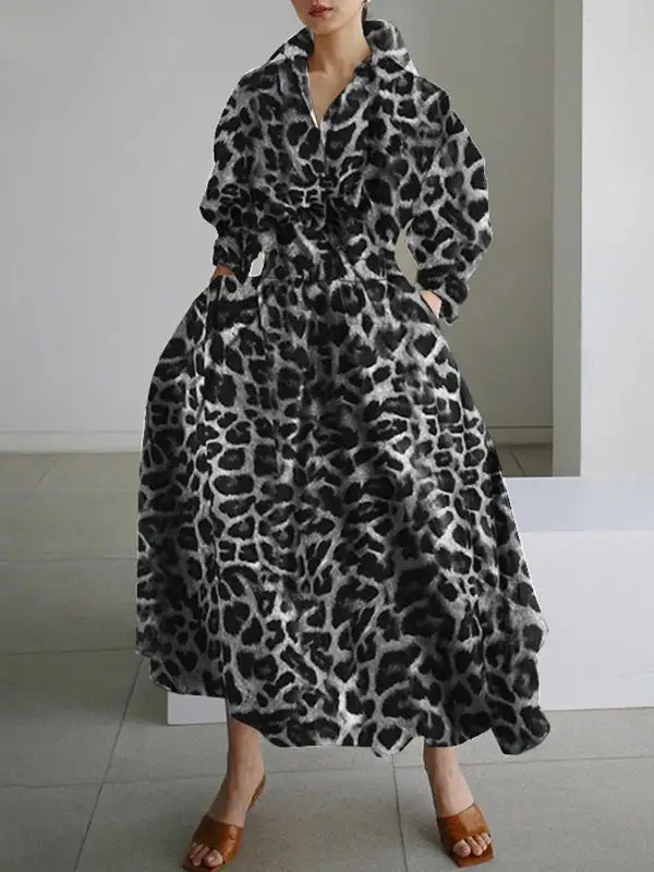 Waisted Buttoned Long Maxi Dress