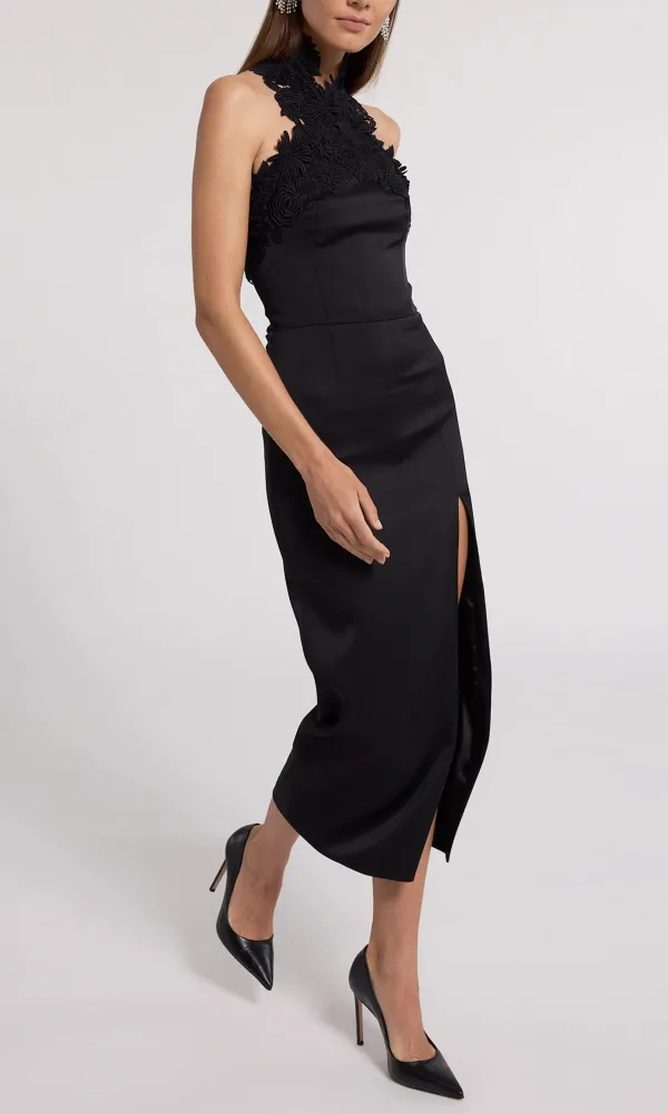 Lace Combo Halter Dress