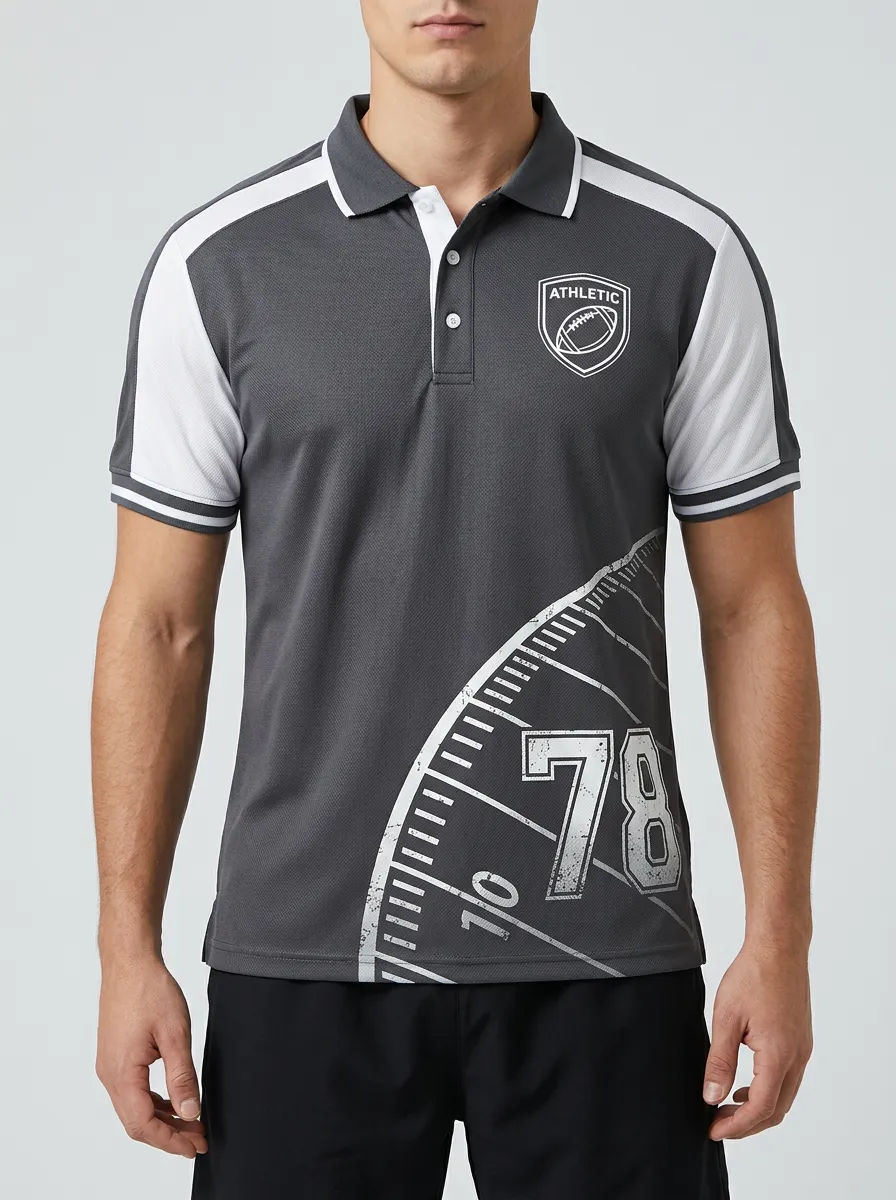 Men's American Football Fan 78 Graphic Printed Polo Shirt