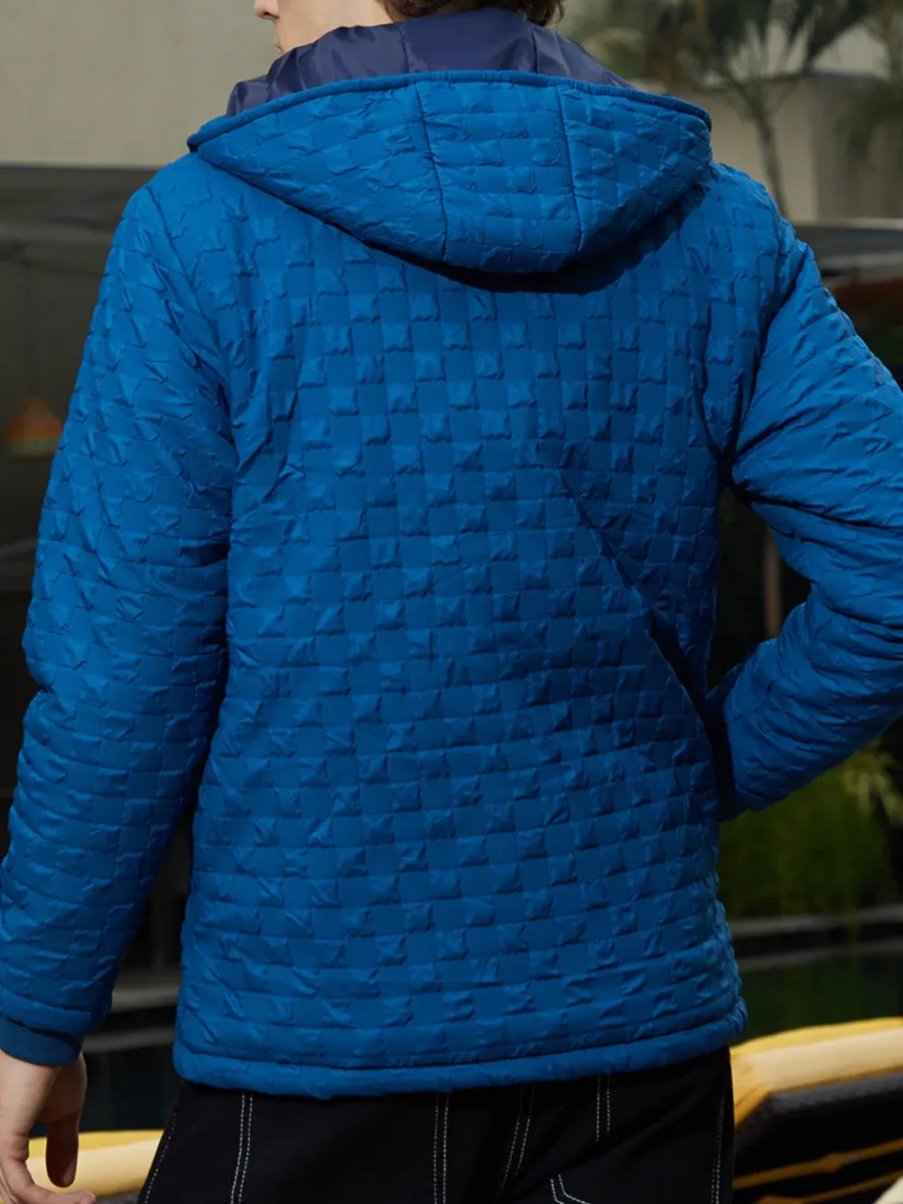 Blue Casual Style Puffer Jacket