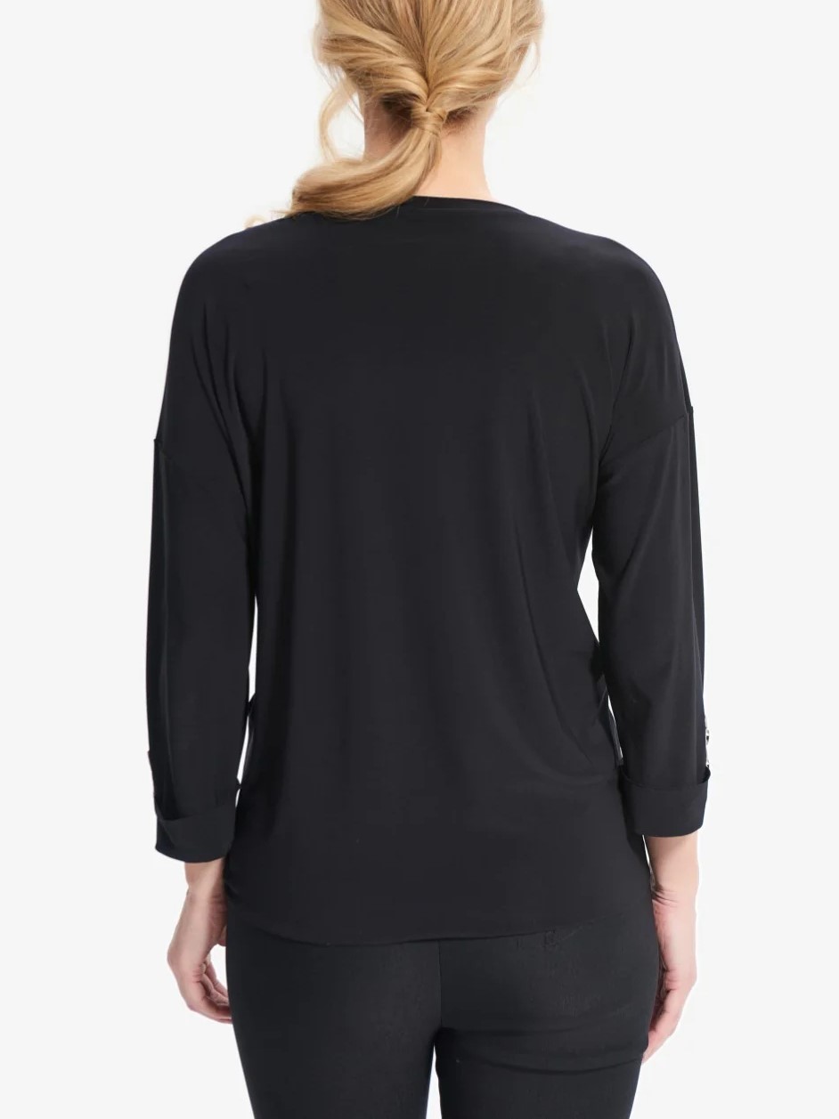 Black and Tan Pocket - Detail 3/4 - Sleeve Top