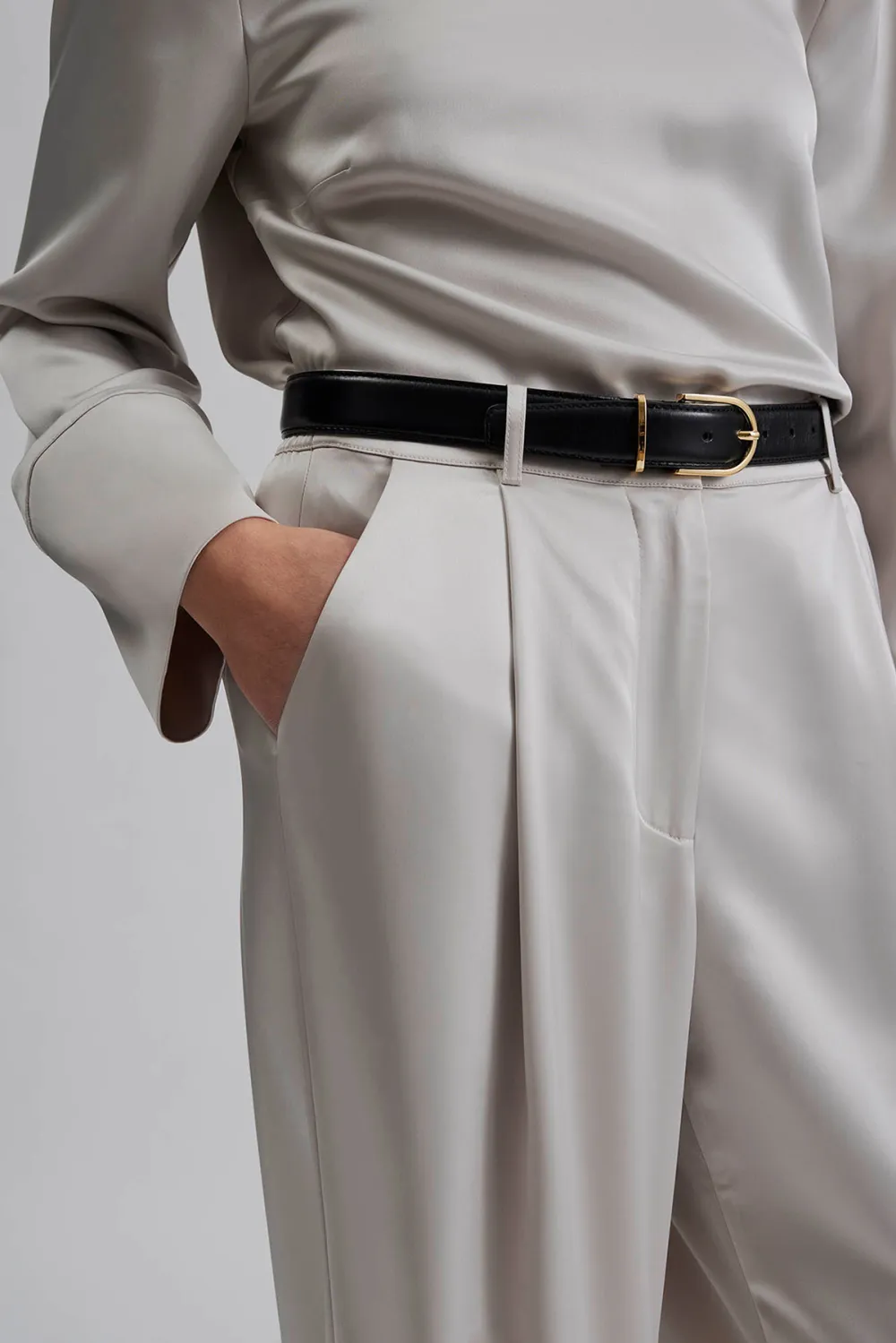 Elastic Waist Satin Trousers