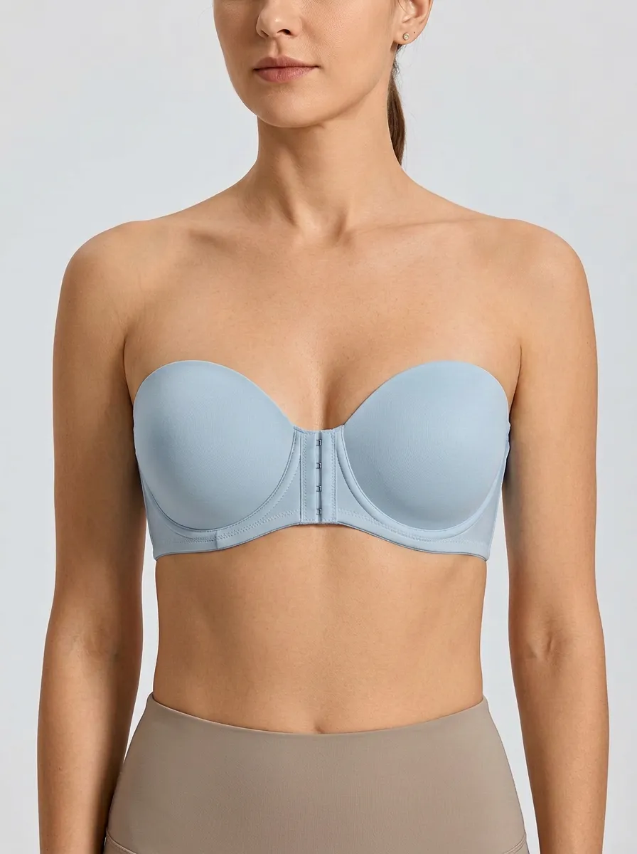 Women's Minimalist Front-Closure Strapless Bra