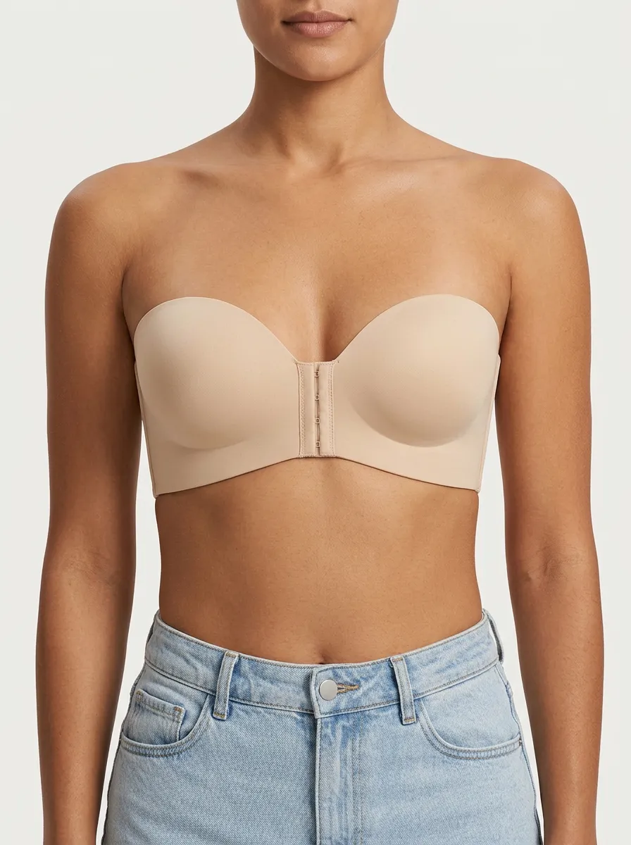Women's Secure-Fit Front-Closure Strapless Bra