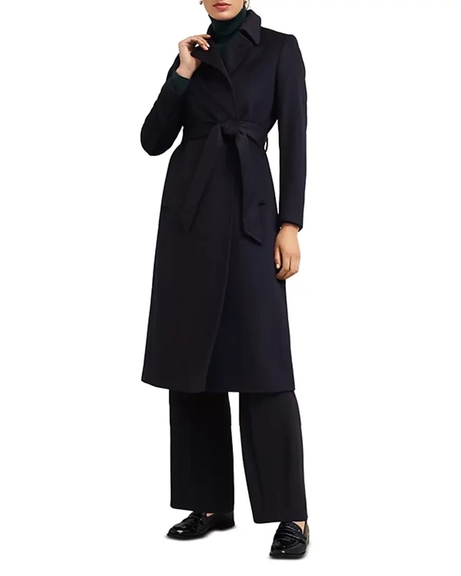 Notch Collar Wool Belted Coat