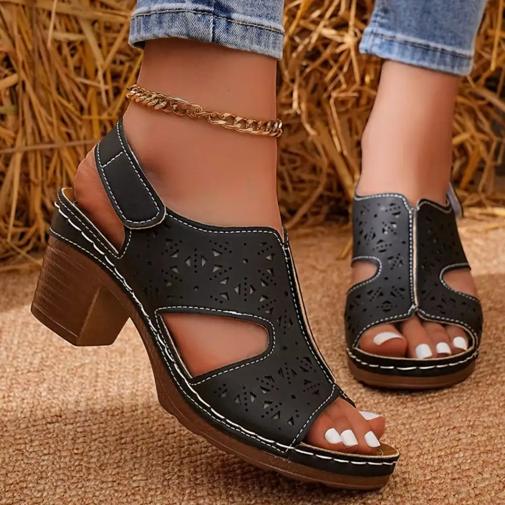 Refined Refined Distinctive Everyday Open Toe Block Heel Sandals