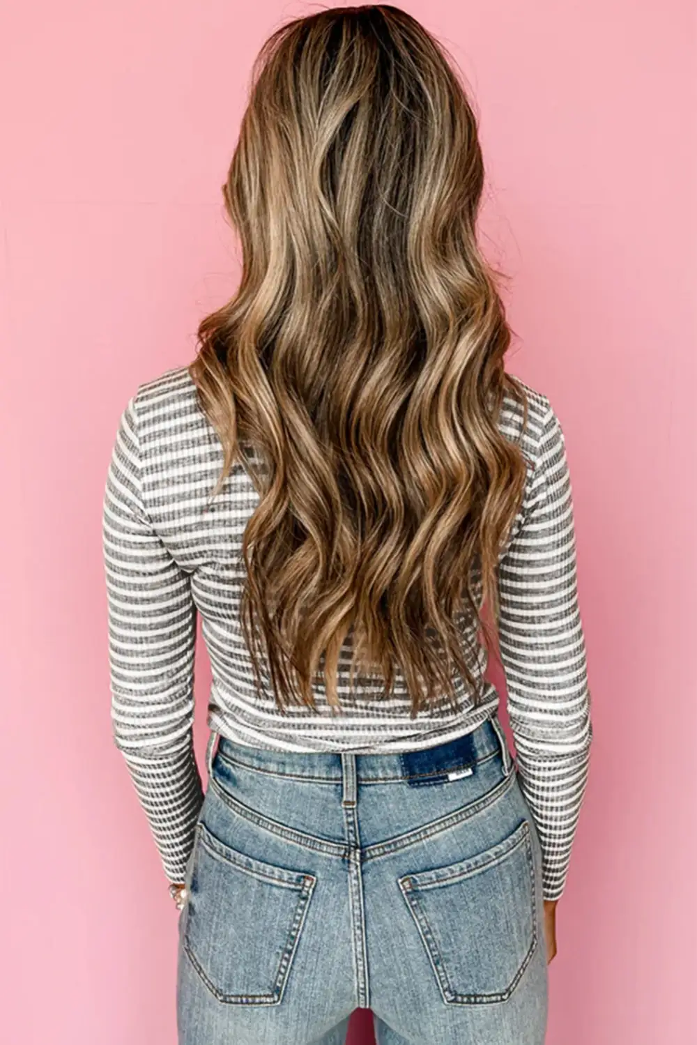 Striped Ribbed Long Sleeve Top