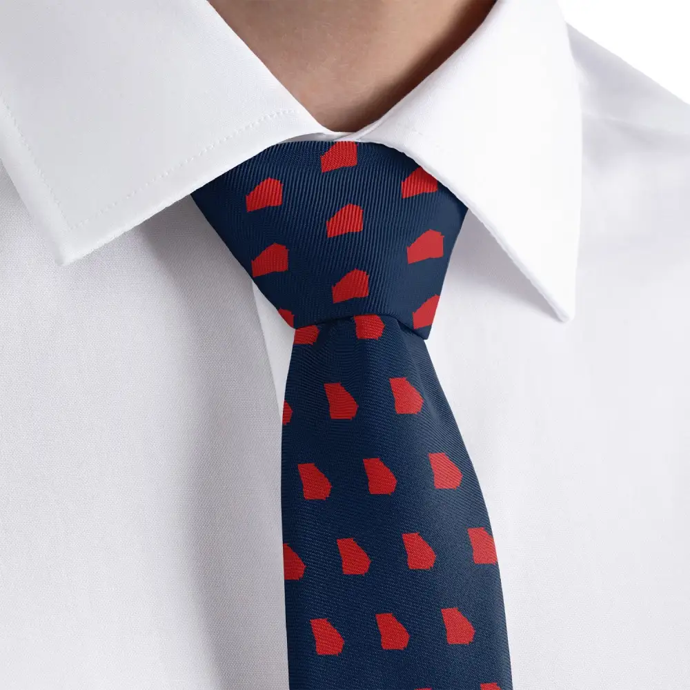 Refined Outline Emblem Arrangement Necktie