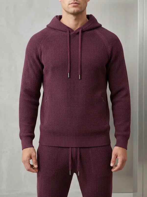 Refined Everyday-Look Men's Knit Hoodie Jogger Set