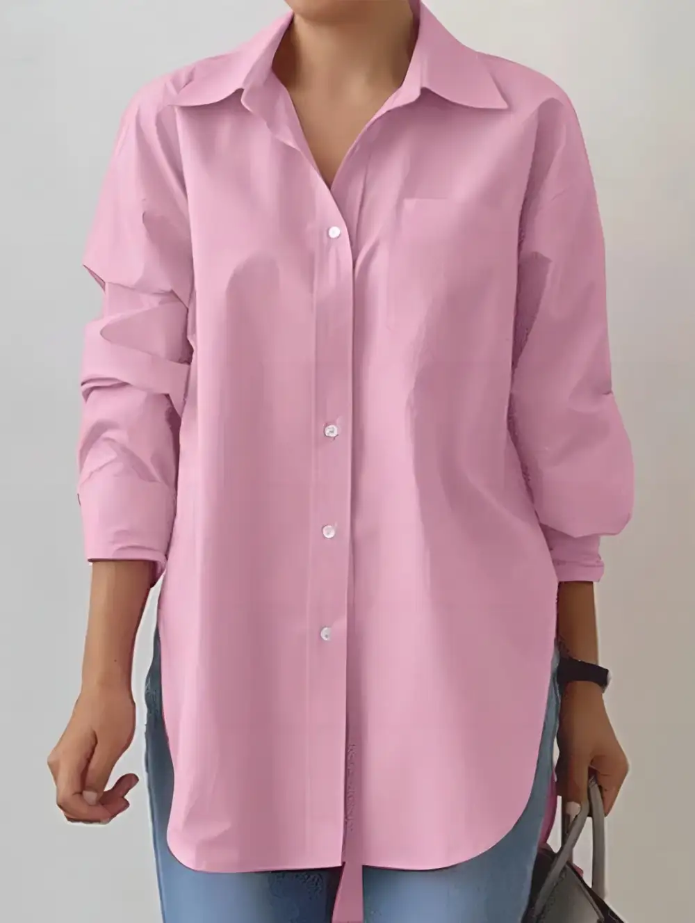 Lapel Long-Sleeved Cardigan Shirt