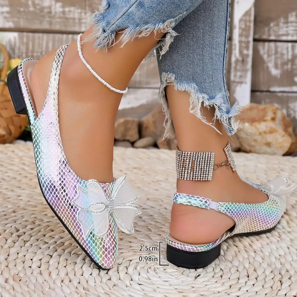 Soft Point Toe Block Heels Sandals