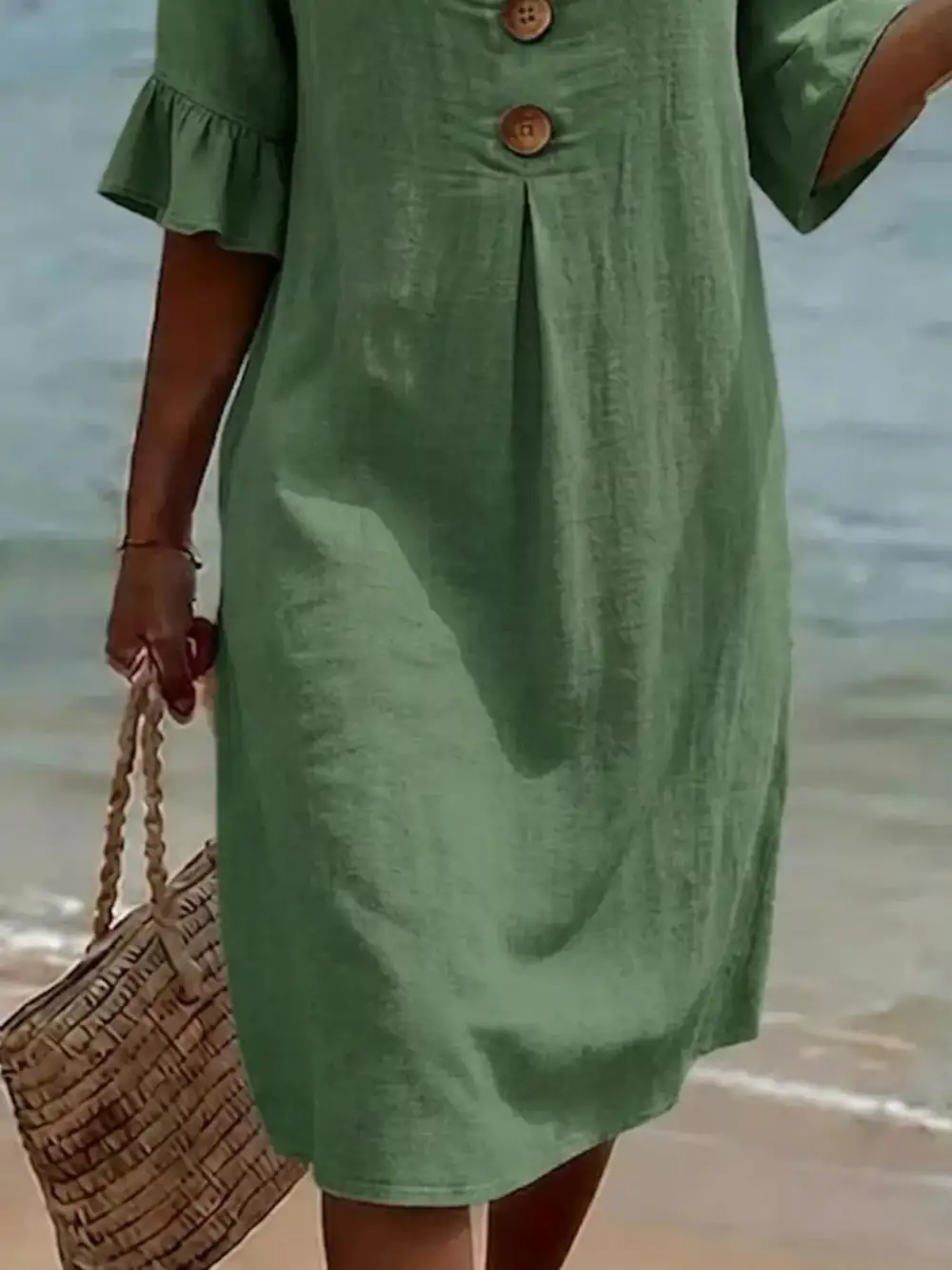 Button Dress Casual