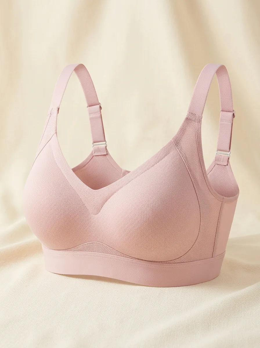 Women's Full-Coverage Seamless Molded-Cup Wide-Strap Bra