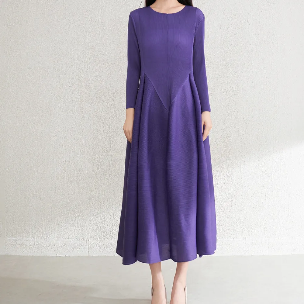 Easy-Wear Round Neck Ruffled Loose Midi Blossom Skirt