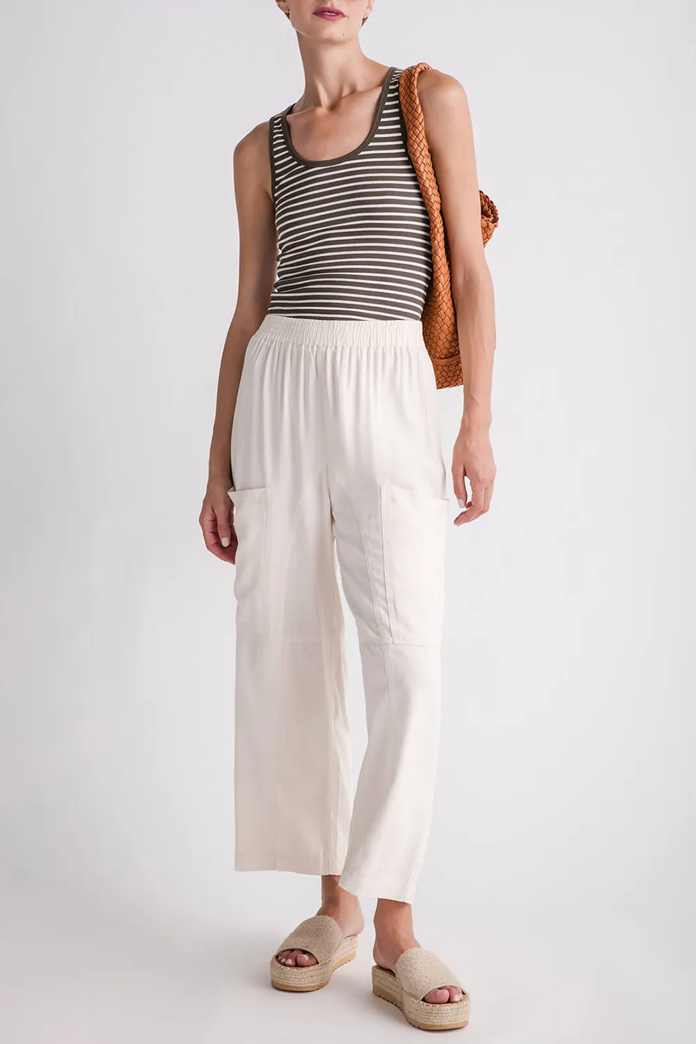 Stripe Ribbed Tank - Grape Leaf