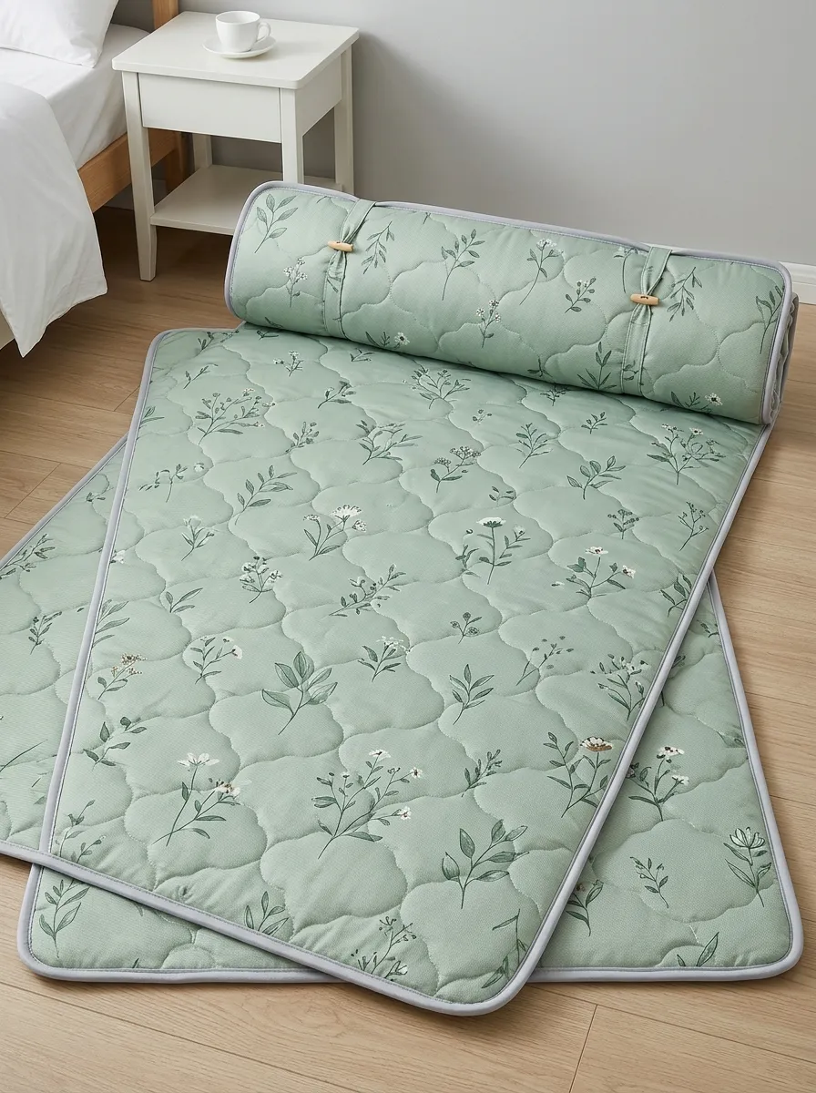 Sage Green Botanical Floral Pattern Cooling Mat