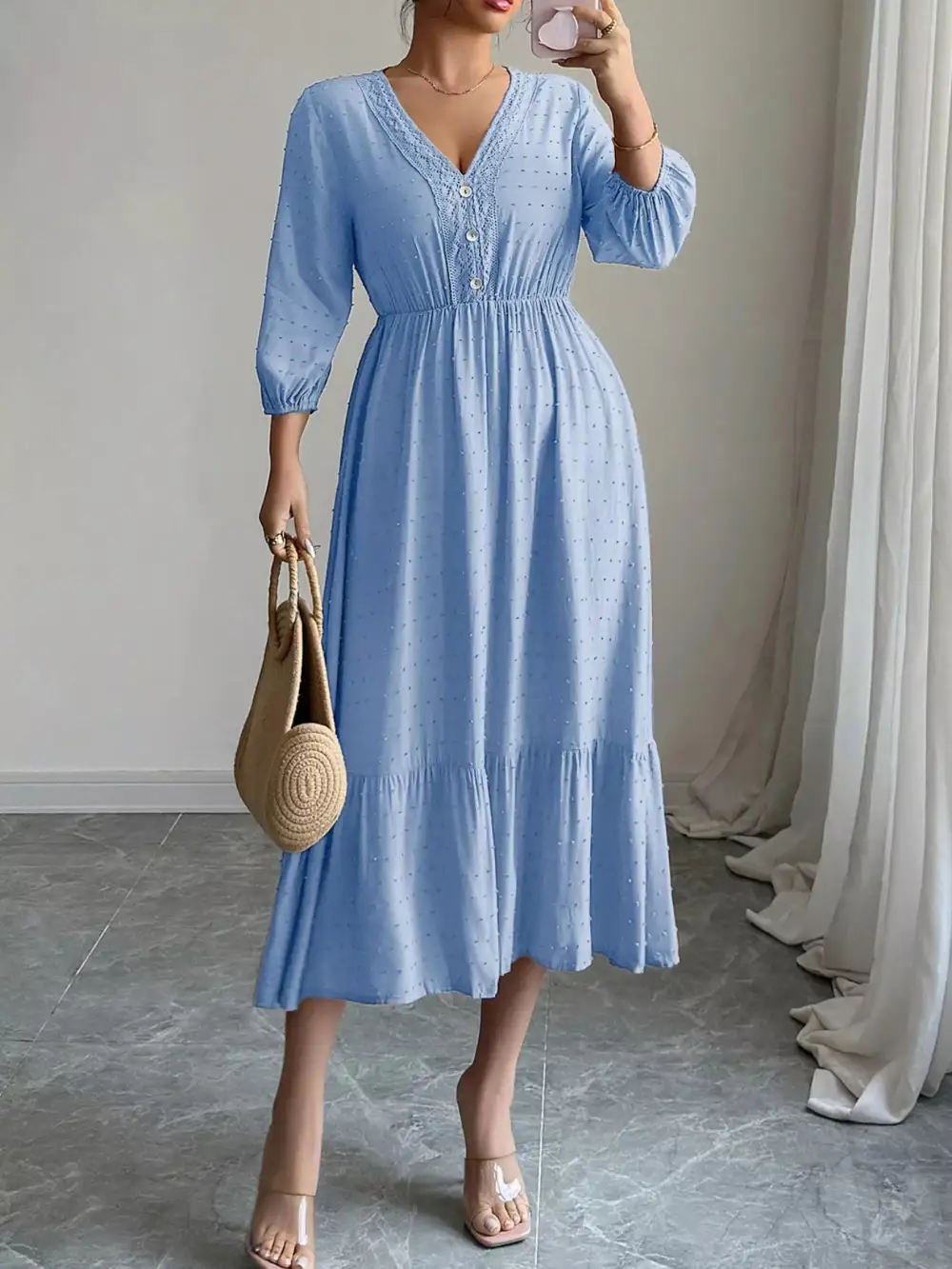 Lightweight Feel Ruffle Midi Dress