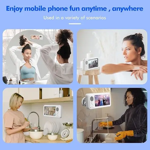 🔥Shower Phone Holder with Wireless Bluetooth Speaker